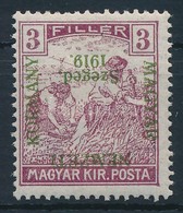 * Szeged 1919 Arató 3f Fordított Felülnyomással (20.000) / Mi 7 With Inverted Overprint. Signed: Bodor - Autres & Non Classés