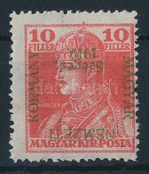 ** Szeged 1919 Károly 10f Fordított Felülnyomással (40.000) / Mi 22 With Inverted Overprint. Signed: Bodor (ráncok / Cre - Other & Unclassified