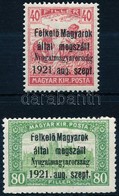 ** Nyugat-Magyarország I. 1921 Kiadatlan Arató 40f + Parlament 80f / 2 Unissued Values Signed: Bodor - Autres & Non Classés