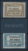 * Nyugat-Magyarország I. 1921 Parlament 2K és 2,50K (13.000) / Mi 8-9 Signed: Bodor - Altri & Non Classificati