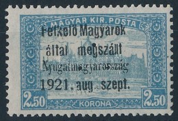 ** Nyugat-Magyarország I. 1921 Parlament 2,50K Hármaslyukasztással (45.000) / Mi 9 With 3-hole Punching. Signed: Bodor - Andere & Zonder Classificatie