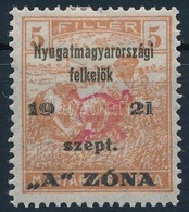 * Nyugat-Magyarország II. 1921 Arató 5f (12.500) / Mi 11 Signed: Bodor - Autres & Non Classés