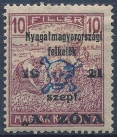 * Nyugat-Magyarország II. 1921 Arató 10f / Mi 12 Signed: Bodor (törött / Folded) - Autres & Non Classés