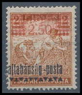 * 1921 2,50 K / 2f Kettős Piros Felülnyomattal, Ritkaság! / Double Red Overprint, RRR! Signed: Bodor - Other & Unclassified