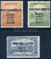 ** * Nyugat-Magyarország IV. 1921 Arató 5f és 50f + Hármas Lyukasztással Parlament 3,50K / Mi 32, 37 + Mi 32 With 3 Hole - Autres & Non Classés