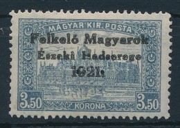 * Nyugat-Magyarország V. 1921 Parlament 3,50K Hármaslyukasztással (12.500) / Mi 54 With 3-hole Punching. Signed: Bodor - Autres & Non Classés
