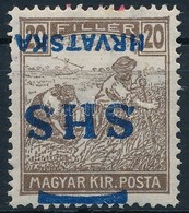 * SHS 1918 Arató 20f Fordított Felülnyomással / Mi 72 With Inverted Overprint. Signed: Bodor - Altri & Non Classificati