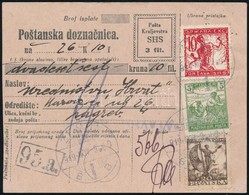 1919 Pénzes Utalvány Vegyes Bérmentesítéssel / Money Order With Mixed Franking 'ZEMUN' - Autres & Non Classés