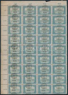 ** 1919 Parlament 75f 36-os ívdarabban Elcsúszott Felülnyomással, Lemezhibákkal / Mi 38 I. Block Of 36 With Shifted Over - Altri & Non Classificati