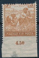 * 1920 Arató 5f Látványosan Elfogazva Ill. Alul Fogazatlan / Mi 326 With Shifted Perforation And Imperforated Below - Sonstige & Ohne Zuordnung