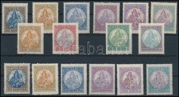 ** 1921 Koronás Madonna Sor + Hármaslyukasztású Sor / Mi 322-323, 374-379, 401-402 Set + Set With 3 Hole Punching - Otros & Sin Clasificación