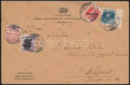 1920 Levél 4 Db Bélyeggel Bérmentesítve, Ebből 3 Felülnyomott / Cover With 4 Stamps Franking - Sonstige & Ohne Zuordnung