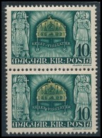 ** 1940 Kelet Visszatér Pár, Az Alsó érték 'KELETU' Tévnyomattal / Mi 638 Pair, 1 Stamp With Plate Variety - Sonstige & Ohne Zuordnung