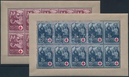 ** 1942 Vöröskereszt (I.) 4 Db-os Kisívsor, 2 Stecklapon  (20.000) / Mi 691-694 Minisheet Set - Autres & Non Classés