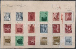 1944 Konecsni György 18 Db Bélyegméretű Vázlata A Nagyasszonyok Sorozathoz / 18 Stamp Size Sketches Of Gy. Konecsni To T - Autres & Non Classés