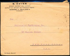 1927 Céges Levél 14 Bélyeggel New Yorkba / Business Cover To New York - Sonstige & Ohne Zuordnung
