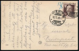 1928 Képeslap Olaszországból Budapestre, 12f Portóval / Postcard From Italy To Budapest, With 12f Postage Due - Altri & Non Classificati