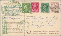1931 Justice For Hungary óceánrepülés USA Magán Díjjegyes Levelezőlap Budapestre / Hungarian - American Ocean Flight, US - Autres & Non Classés