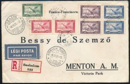 1931 Ajánlott Légi Levél 1,96P Bérmentesítéssel Svájcon át Franciaországba / Registered Airmail Cover To France - Sonstige & Ohne Zuordnung