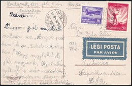 1933 Légi Képeslap Losoncra / Airmail Postcard To Czechoslovakia - Autres & Non Classés