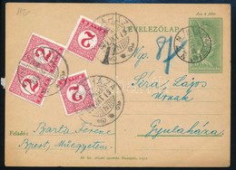 1934 Díjjegyes Levelezőlap 4 X 2f Portóval Gyulaházára / PS-card With 4 X 2f Postage Due - Altri & Non Classificati