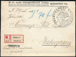 1935 Ajánlott Hivatalból Portóköteles Levél, Hátoldalán 70f Portóval / Registered Official Cover With 70f Postage Due - Sonstige & Ohne Zuordnung