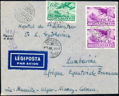 1936 Légi Levél 1,30P Bérmentesítéssel Francia Egyenlítői Afrikába Küldve / Airmail Cover To French Equatorial Africa - Autres & Non Classés