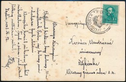 1938 Zseliz Képeslap MOZGÓPOSTA XVII. Kisegítő, Gumibélyegzéssel / Postcard With Auxiliary Postmark - Sonstige & Ohne Zuordnung