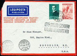 1939 Légi Levél New Yorkba / Airmail Cover To New York (hiányzó Sarok / Missing Corner) - Sonstige & Ohne Zuordnung