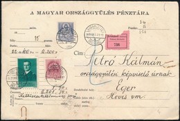 1939 A Magyar Országgyűlés Pénztárának Pénzes Borítékja 2201,74 Pengőről / Insured Cover - Autres & Non Classés