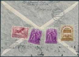 1939 Légi Levél Argentínába 1936 Repülő 2P + Szent István 2 X 50f + Hazatérés 70f Bérmentesítéssel / Airmail Cover To Ar - Autres & Non Classés