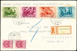 1941 Ajánlott Levél Repülő Alap Sorral / Mi 651-654 On Registered Cover - Autres & Non Classés