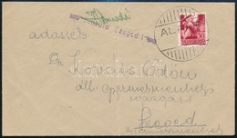 1945 Alaptarifás Távolsági Levél Szükségbélyegzéssel 'ALPÁR', Cenzúrázva / Domestic Censored Cover With Auxiliary Postma - Sonstige & Ohne Zuordnung