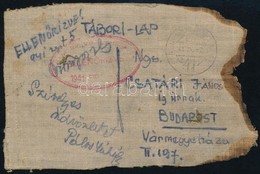 1941 Szovjet Rata Repülőgép Vásznából Készített Tábori Posta Levelezőlap / Field Postcard Made Of Canvas Of A Russian Mi - Autres & Non Classés