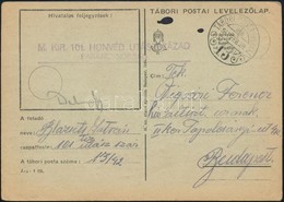 1942 Tábori Posta Levelezőlap / Field Postcard 'M.KIR. 101. HONVÉD UTÁSZSZÁZAD PARANCSNOKSÁG' + 'TP 13' - Other & Unclassified
