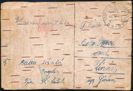 1944 Nyírfakéregből Készült Tábori Posta Levelezőlap / Field Postcard Made Of Birchbark 'TP Hv' - Autres & Non Classés