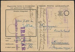 1944 Tábori Posta Levelezőlap Családi (hadi) Segélyigénylés Munkás Zászlóaljától Küldve / Field Postcard 'M.kir. 302. Sz - Andere & Zonder Classificatie