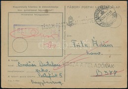 1944 Tábori Levelezőlap NAGYBEREZNA Kétnyelvű Bélyegzéssel, Vissza A Feladónak / Field Postcard With Bilingual Cancellat - Otros & Sin Clasificación