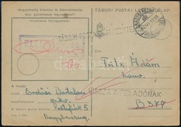 1944 Tábori Levelezőlap NAGYBEREZNA Kétnyelvű Bélyegzéssel, Vissza A Feladónak / Field Postcard With Bilingual Cancellat - Sonstige & Ohne Zuordnung