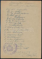 1944 Tábori Posta Levelezőlapra írt Csomagkísérő Jegy / Field Postcard 'M.KIR. 108/20. TÁBORI VEGYES MUNKÁSSZÁZAD PARANC - Other & Unclassified