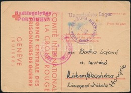 1945 Hadifogoly értesítő Lap Svájcból Magyarországra Küldve, Előnyomott Tartalommal Ill. Svájci Cenzúrákkal / Notificati - Autres & Non Classés