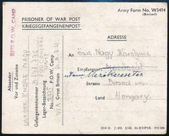 1946 Angol Hadifogságba Esett Magyar Katona Levele, Ritka! / Letter Of Hungarian Soldier From A British P.O.W. Camp - Andere & Zonder Classificatie