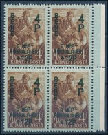 ** 1945 Béke 4P 'N' Tükörnyomat ívszéli Négyestömb (24.000) / Mi 775 Margin Block Of 4 With Plate Variety - Sonstige & Ohne Zuordnung