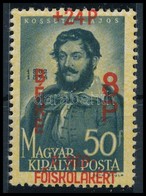 ** 1945 Béke 8+24P/50f Függőlegesen Elcsúszott Felülnyomással / Mi 776 With Strongly Shifted Overprint - Otros & Sin Clasificación