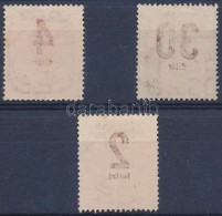 O 1946 3 Db Forint-fillér Portó Bélyeg Az értékszám Gépszínátnyomatával / 3 Postage Due Stamps With Machine Offset - Other & Unclassified