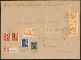 1946 (7. Díjszabás) Nagyalakú Ajánlott Távolsági Levél Újjáépítés és Betűs Vegyes Bérmentesítéssel / Registered Cover Wi - Otros & Sin Clasificación