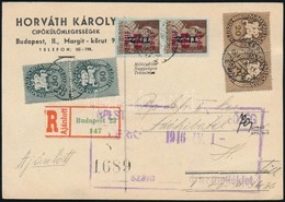 1946 (8. Díjszabás) Ajánlott Levelezőlap 6 Bélyeges Vegyes Bérmentesítéssel / Registered PS-card With 6 Stamps Franking - Sonstige & Ohne Zuordnung