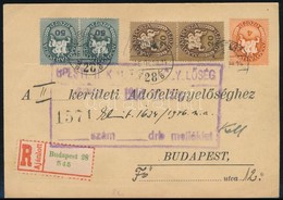 1946 (10. Díjszabás ) Budapest Helyi Levelezőlap / Registered Local Cover - Otros & Sin Clasificación
