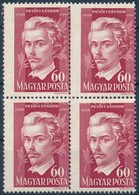 ** 1949 Petőfi Sándor 60f Négyestömb Erősen Elfogazva / Mi 1046 Block Of 4 With Strongly Shifted Perf. - Altri & Non Classificati