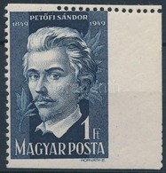 * 1949 Petőfi 1Ft ívszéli Bélyeg Látványos Elfogazással / Mi 1047 With Strongly Shifted Perforation - Altri & Non Classificati